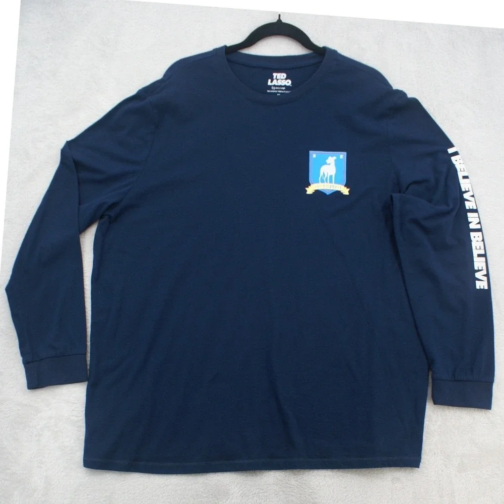Ted Lasso AFC Richmond Long Sleeve T-Shirt Navy Blue XXL I Believe In Believe